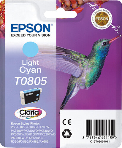 Epson Hummingbird Singlepack Light Cyan T0805 Claria Photographic Ink