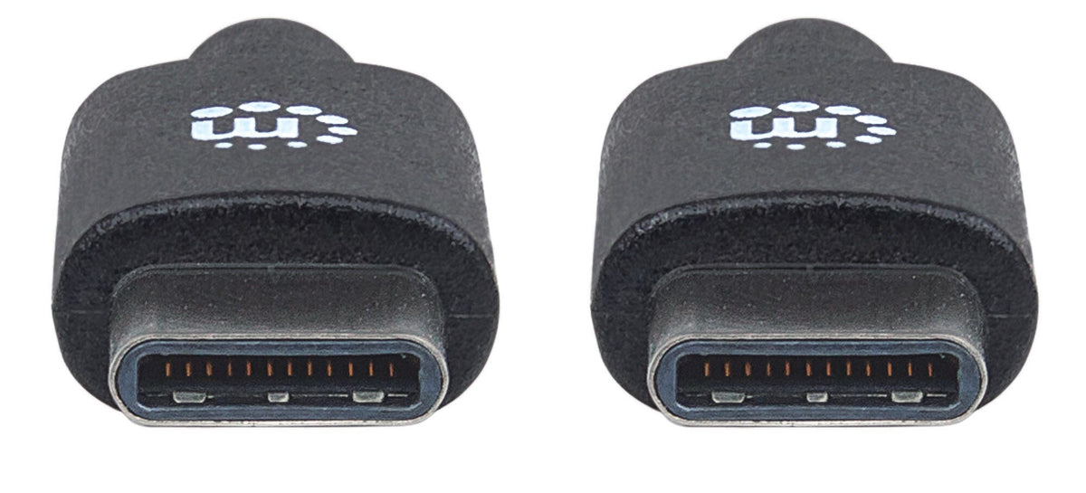 Manhattan USB-C to USB-C Cable, 2m, USB 2.0, 480 Mbps, 3A Fast Charging, Hi-Speed USB, Black, Lifetime Warranty, Equivalent to USB2CC2M