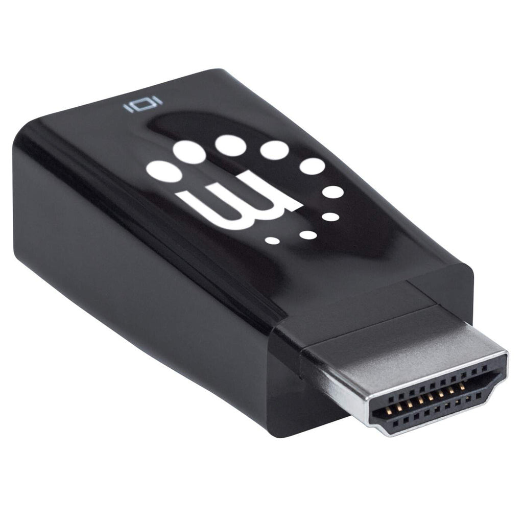 Manhattan HDMI to VGA Converter with Audio, 1080p, Male to Female, Optional Micro-USB Power Input, Black, Three-Year Warranty, Similar Function to HD2VGAA2