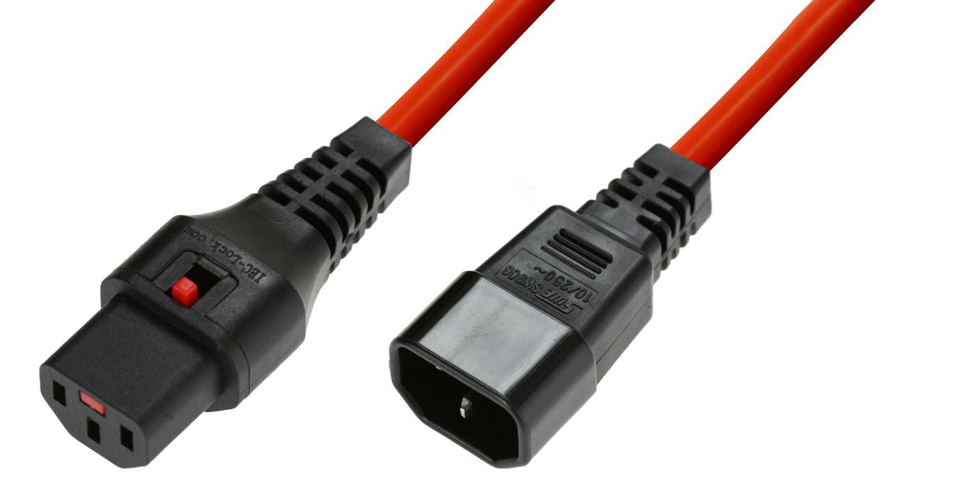 Microconnect MC-C13C14LOCK-1M power cable Black C13 coupler C14 coupler