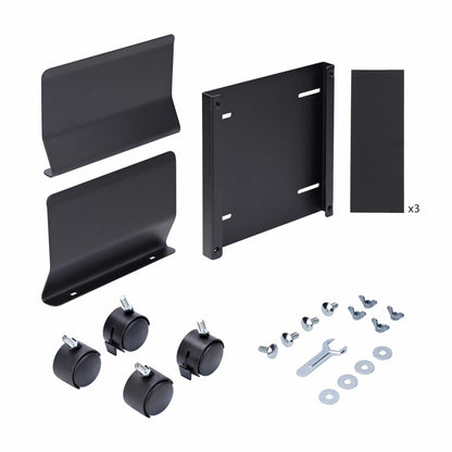 StarTech.com Computer Tower Cart, Rolling Mobile CPU Caddy on Wheels (Casters), Max Load 46.3lb/21kg, Adjustable PC Case Mount, Desktop Floor Stand, Steel Dolly