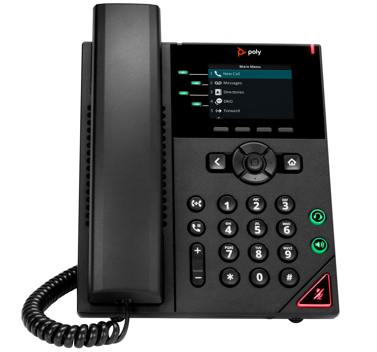 HP Poly VVX 250 4-Line IP Phone and PoE-enabled