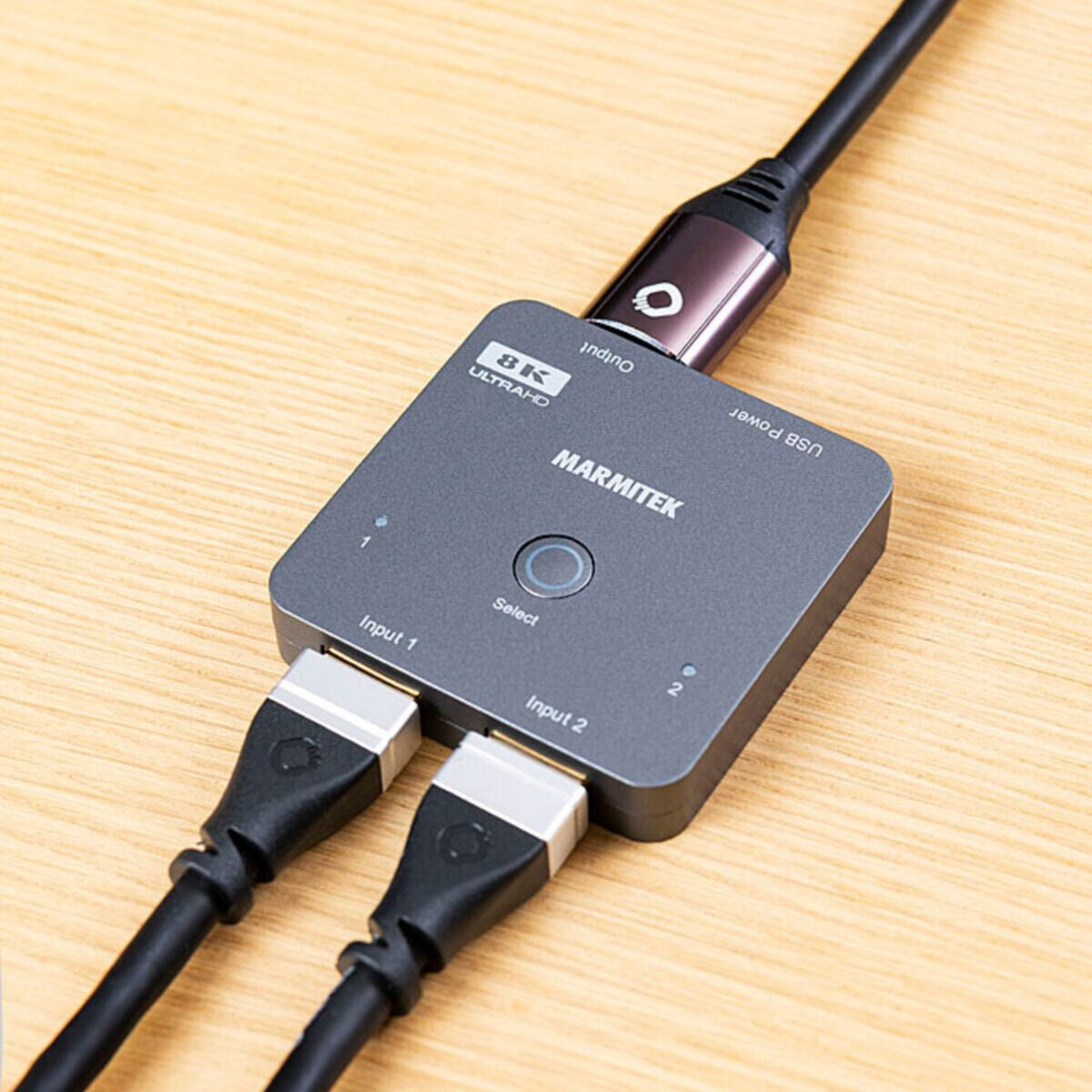 Marmitek Connect 720 - HDMI switch 8K 60Hz - 4K 120Hz - HDMI 2.1 - 2 in / 1 out
