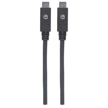 Manhattan USB-C to USB-C Cable, 1m, USB 3.2 Gen 2 (formerly USB 3.1 Gen 2), 10 Gbps, 5A/100W Super Fast Charging, SuperSpeed+ USB, Lifetime Warranty, Equivalent to USB31C5C1M