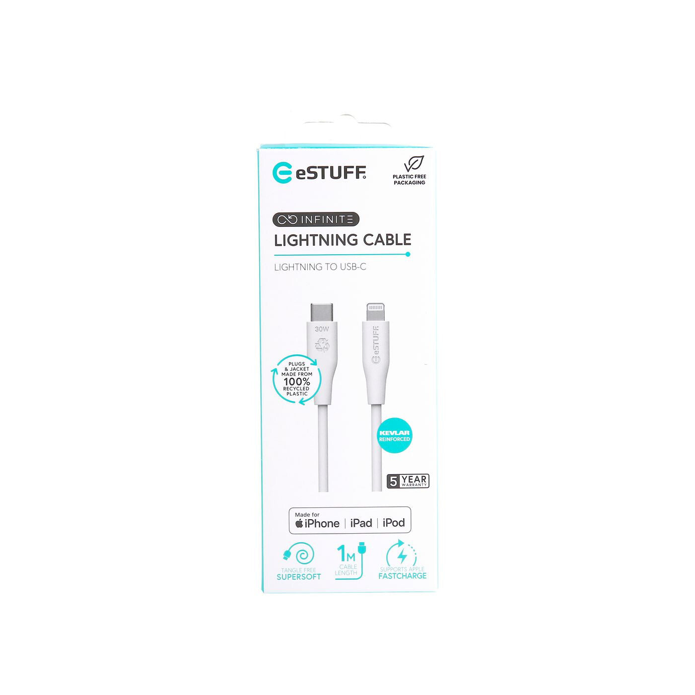 eSTUFF ES602170 lightning cable 1 m White