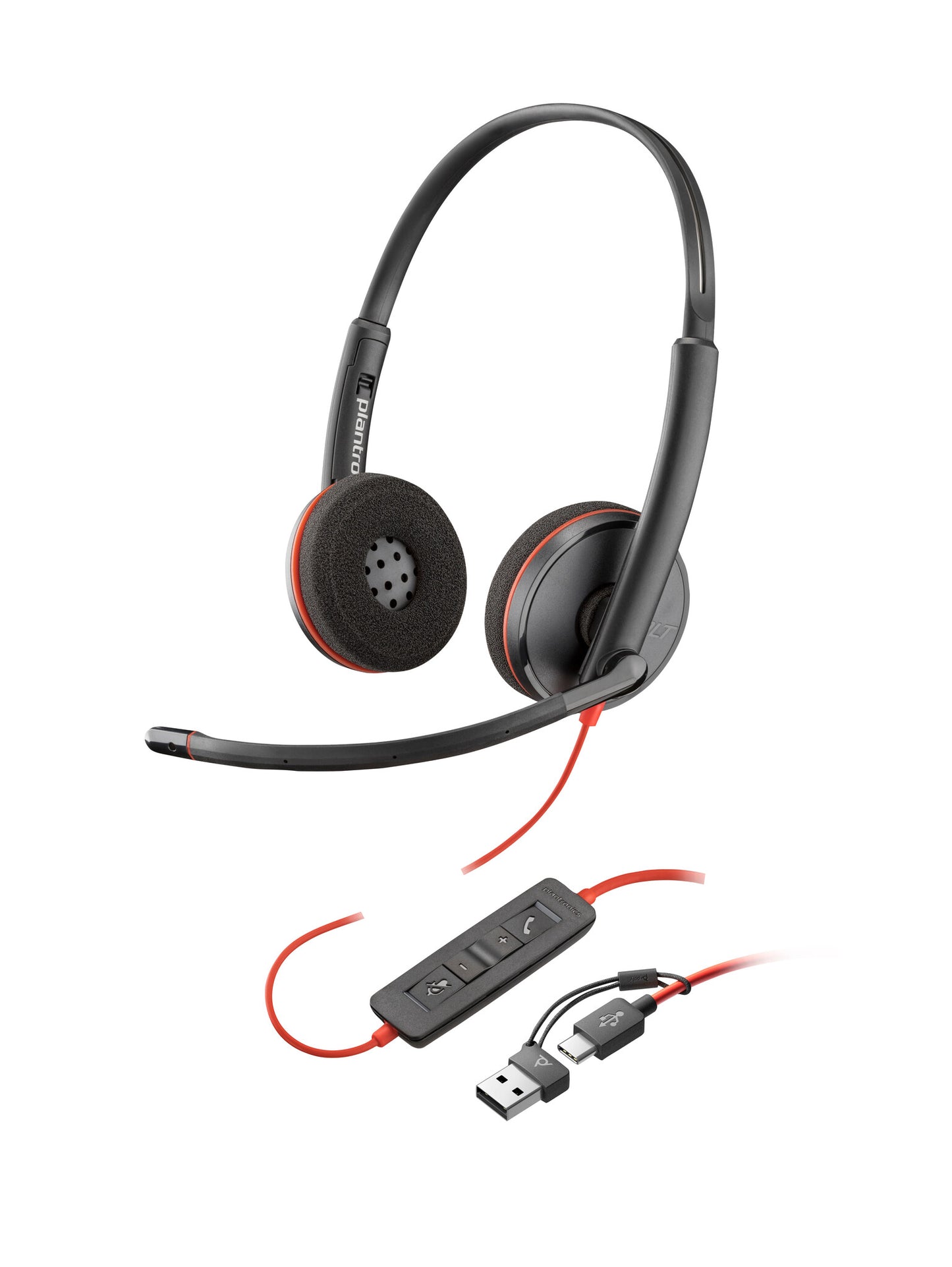 HP Poly Blackwire 3220 Stereo USB-C Headset +USB-C/A Adapter (Bulk)