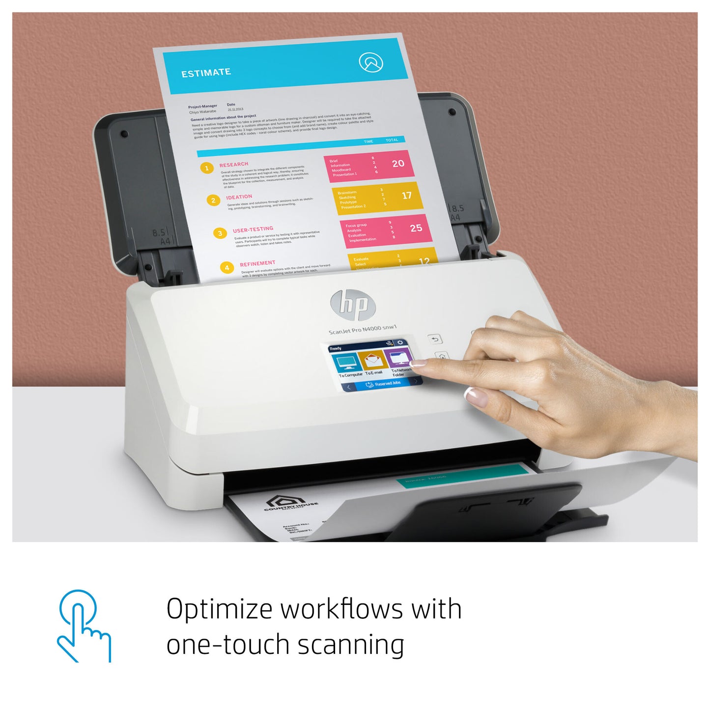 HP ScanJet Pro N4000 snw1 Sheet-fed scanner 600 x 600 DPI A4 Black, White