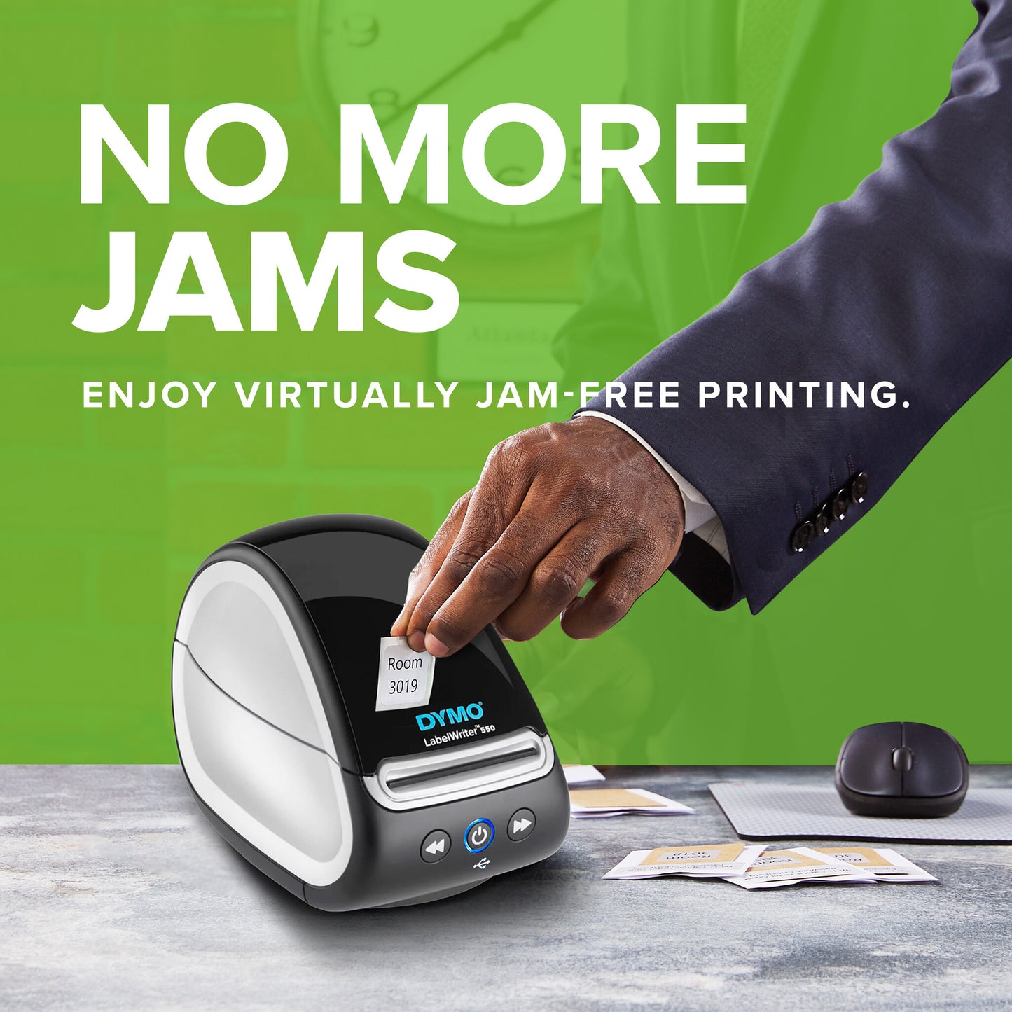 DYMO LabelWriter 550 Label Printer | Label Maker with Direct Thermal Printing | Automatic Label Recognition | Prints Address LabelsShipping LabelsBarcode Labels & More | EU 2 Pin Plug