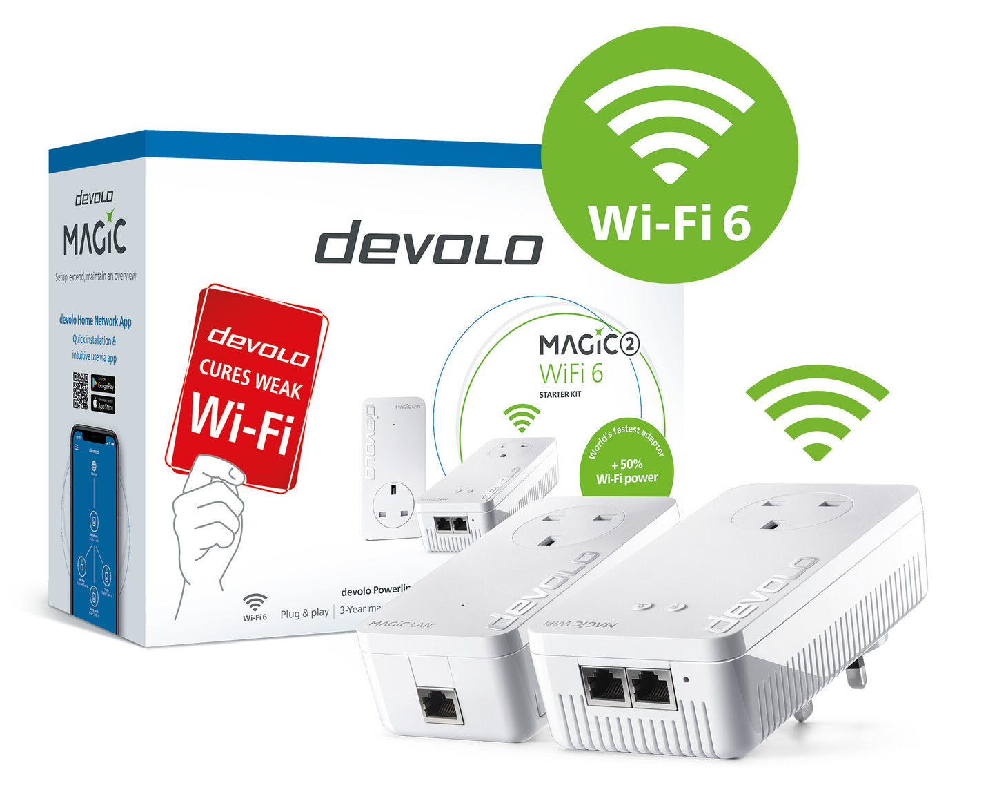 Devolo Magic 2 WiFi 6 2400 Mbit/s Ethernet LAN Wi-Fi White 2 pc(s)