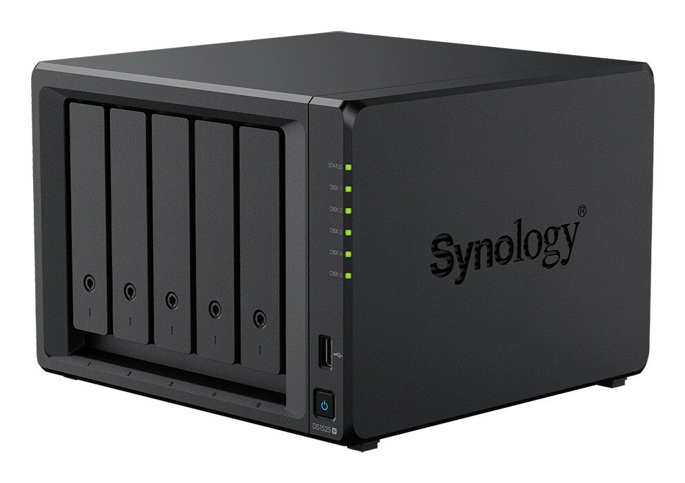 Synology DiskStation DS1525neo+ NAS Desktop AMD Ryzen V1500B 4 GB DDR4 0 TB Synology DSM Black