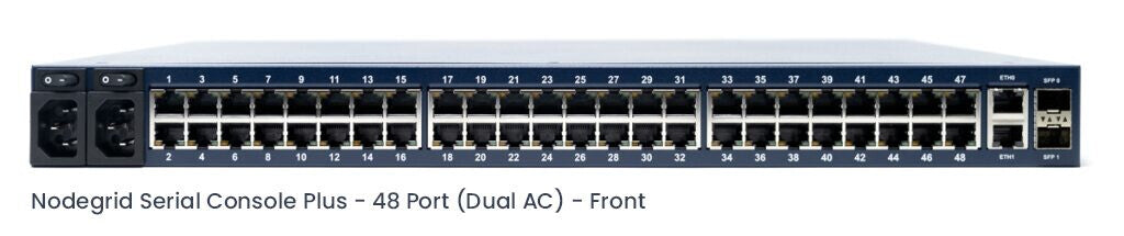 ZPE Nodegrid Serial Console Plus 48-port Cisco Rolled, Dual AC, 4-Core Intel CPU, 4GB DDR4, 32GB SSD, 2 SFP+, 2 GbE, 2 USB 3.0, 1 HDMI, 1 console, 4G LTE (CAT 12)