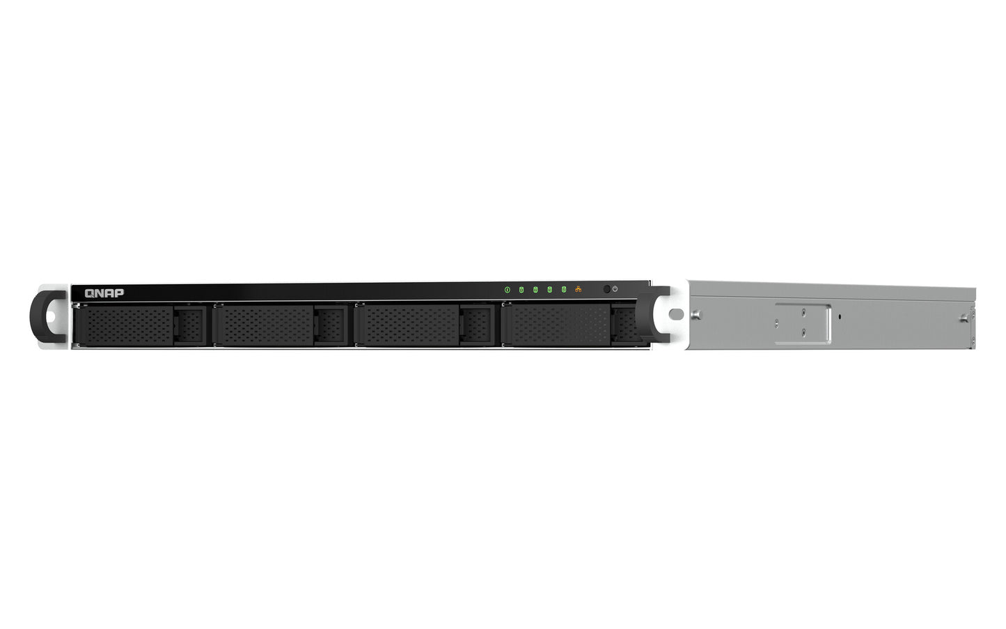 QNAP TS-464U-RP NAS Rack (1U) Intel® Celeron® N5095 8 GB DDR4 0 TB QNAP Turbo System Aluminium, Black
