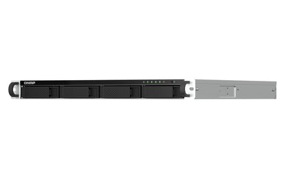 QNAP TS-464U-RP NAS Rack (1U) Intel® Celeron® N5095 8 GB DDR4 0 TB QNAP Turbo System Aluminium, Black