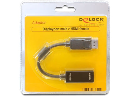 DeLOCK 61849 video cable adapter 0.125 m DisplayPort HDMI Type A (Standard) Black