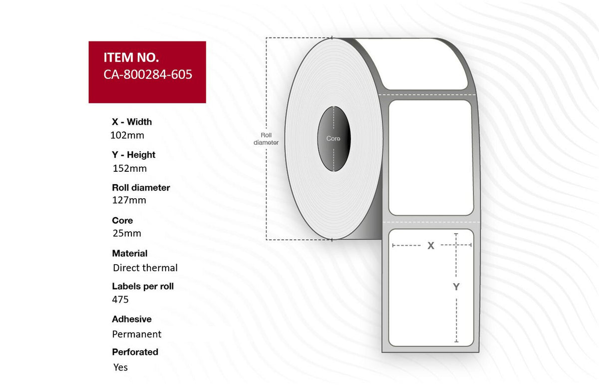 Capture CA-800284-605 printer label White