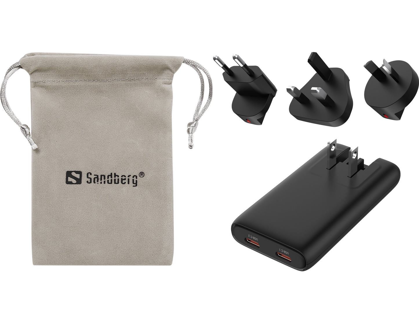 Sandberg 4in1 TravelCharger 65W Black