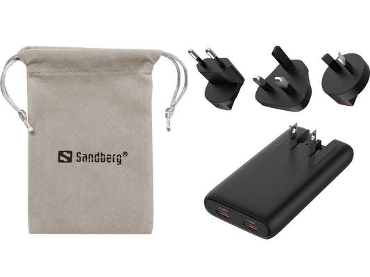 Sandberg 4-in-1 TravelCharger 65 W AC charger, black