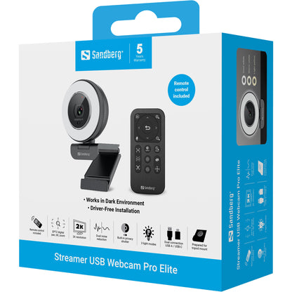 Sandberg Streamer USB Webcam Pro Elite