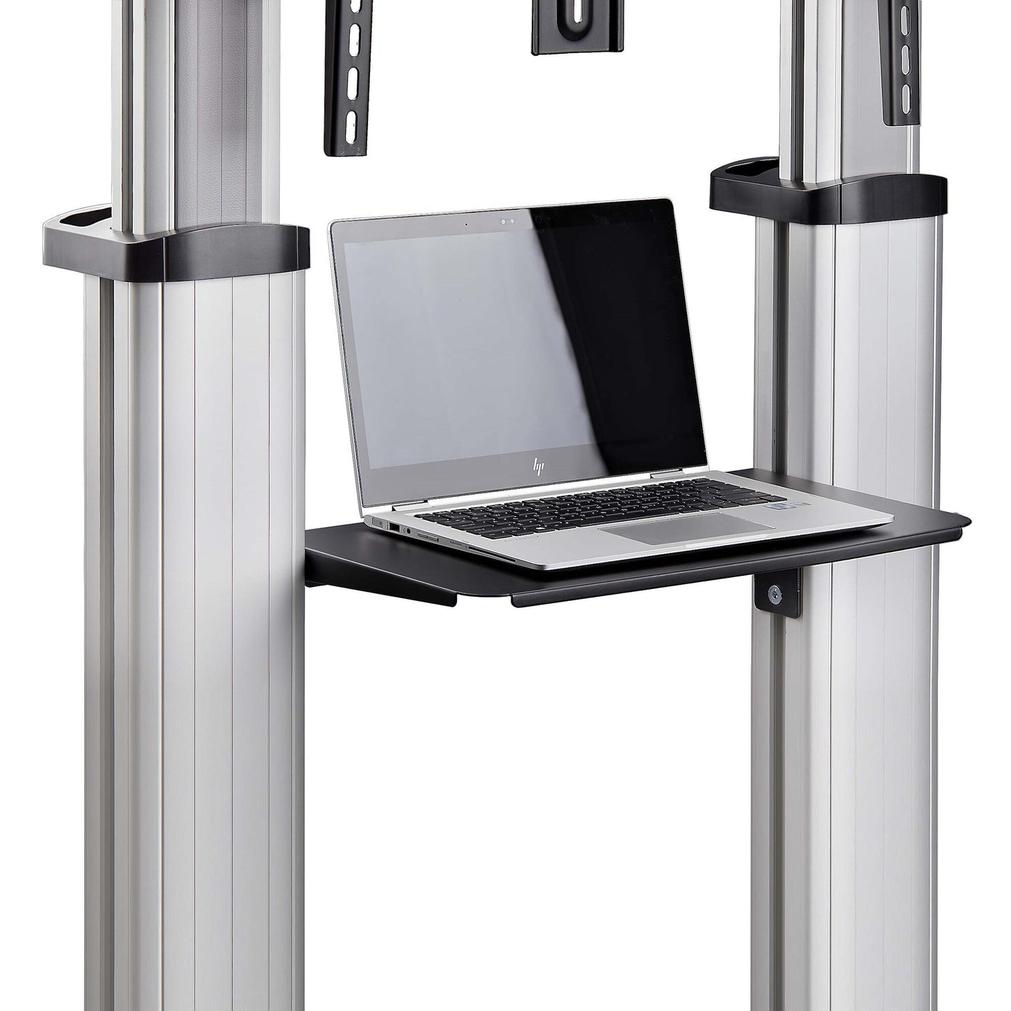 StarTech.com Rolling TV Cart/Stand On Wheels For 60-100inch Flat Screens Up To 220lb (100kg), Height Adjustment via Hand Crank, Mobile/Portable Trolley Mount