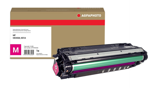 AgfaPhoto Compatible Toner Cartridge, Magenta, Replacement for HP CE343A, 651A, 16000 Pages