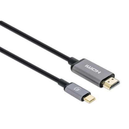 Manhattan USB-C to HDMI Cable, 4K@60Hz, 2m, Black, Male to Male, Three Year Warranty, Equivalent to CDP2HD2MBNL