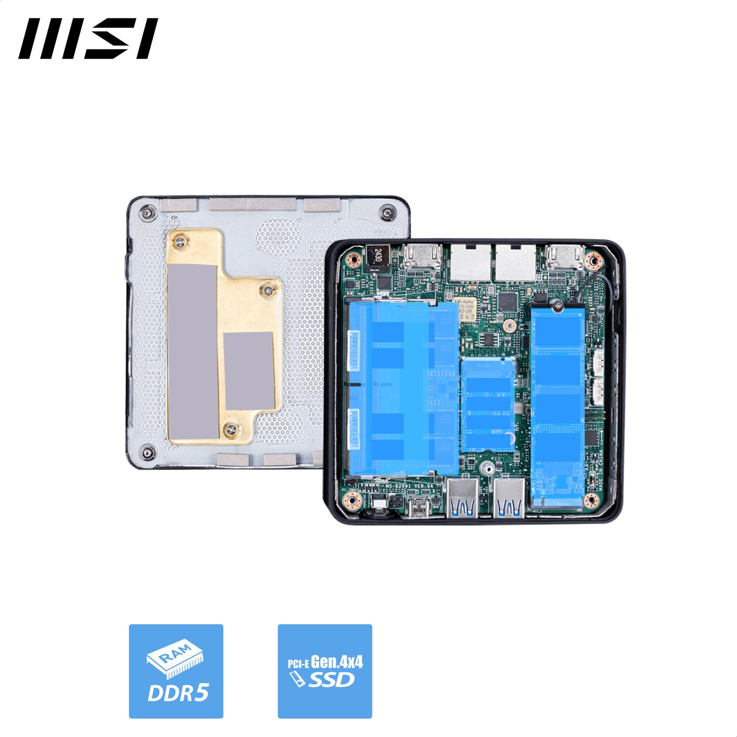 MSI Cubi NUC AI 1UMG Intel Core Ultra 5 125H ( 14th Gen - Core Ultra Series 1 ) , Barebone, NUC, SFF, Mini Computer, HTPC, (NO RAM, NO Storage, NO OS), Intel Graphics/DDR5/Dual ThunderBolt 4/Dual HDMI/Dual LAN/WiFi 6E/BT 5.3/VESA - NUC AI 1UMG I5 125H BB