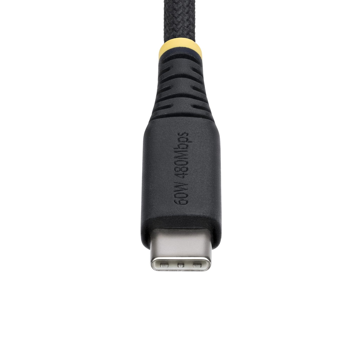 StarTech.com 30cm (1ft) USB-C Charging Cable, 60W (3A) PD, Dual-Layer Braided Nylon/TPE Jacket, Rugged USB C Charging Cord, USB 2.0 Laptop Charger Cable