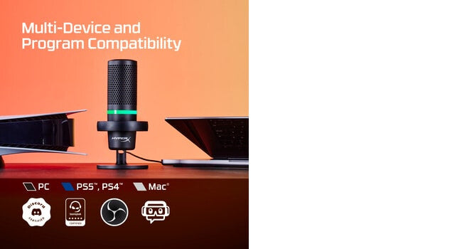 HyperX DuoCast - USB Microphone (Black) - RGB Lighting