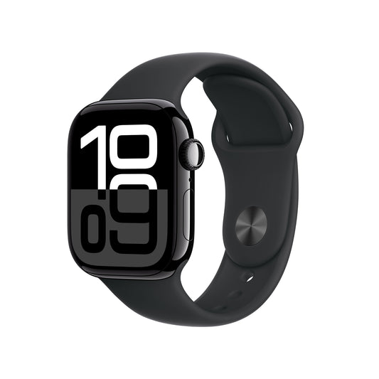 Apple Watch Series 10 GPS 42mm Jet Black Aluminium Case with Black Sport Band - S/M