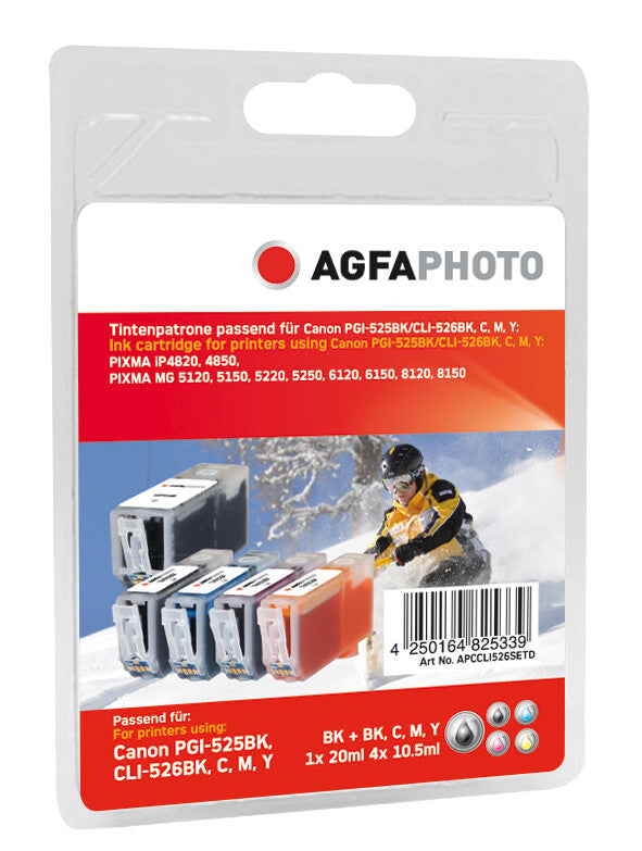 AgfaPhoto APCCLI526SETD ink cartridge 5 pc(s) Black, Cyan, Magenta, Yellow