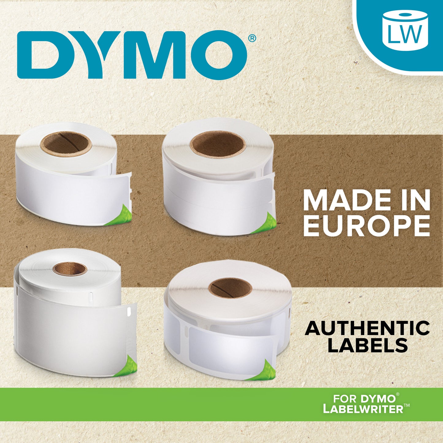 DYMO Authentic LabelWriter Large Shipping Labels/Name Badges | 54mm x 101mm | 12 Rolls of 220 (2,640 Easy-Peel Labels) | Self-Adhesive | for LabelWriter Label Makers