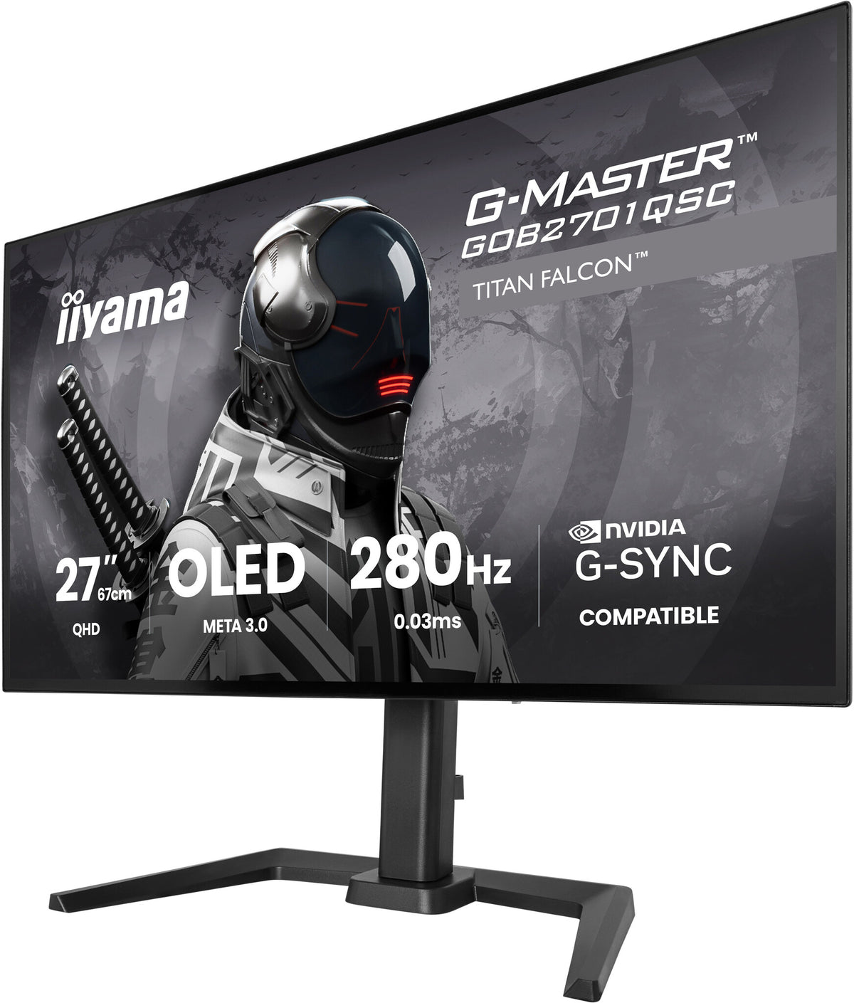 iiyama G-MASTER GOB2701QSC-B1 computer monitor 68.6 cm (27") 2560 x 1440 pixels 2K Ultra HD OLED Black