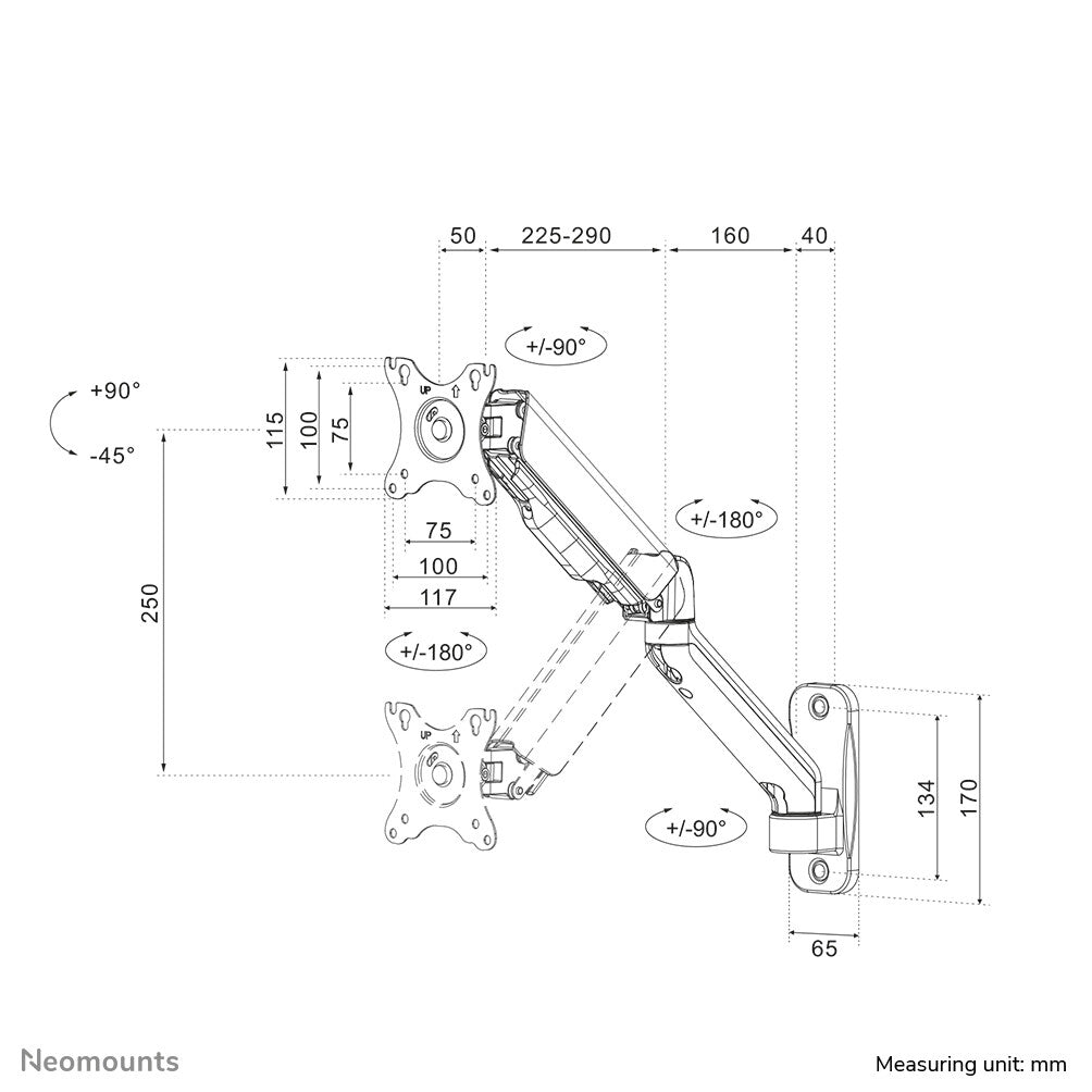 Neomounts tv/monitor wall mount