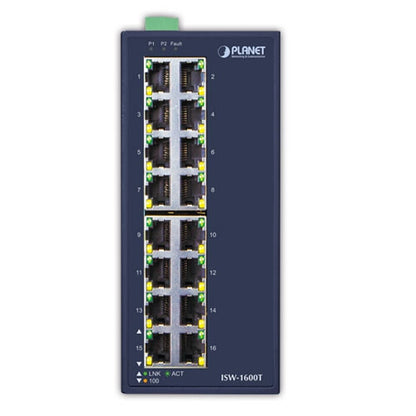 PLANET ISW-1600T network switch Unmanaged Fast Ethernet (10/100) Blue