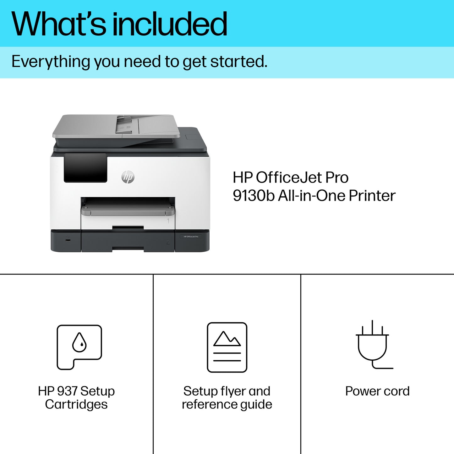 HP OfficeJet Pro 9130b Wireless All-in-One Color Printer, Two-sided printing; Copier, Scanner