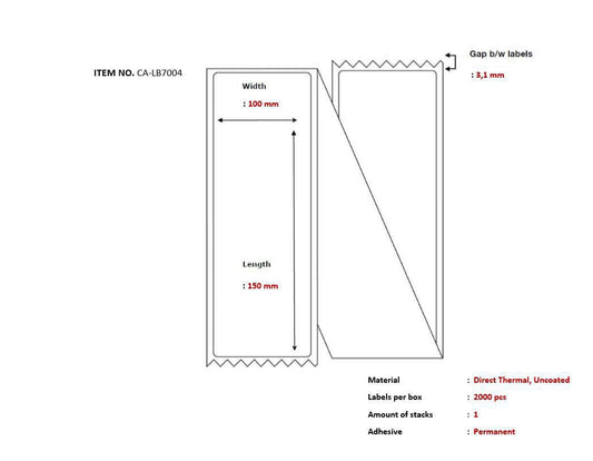 Capture CA-LB7004 printer label White