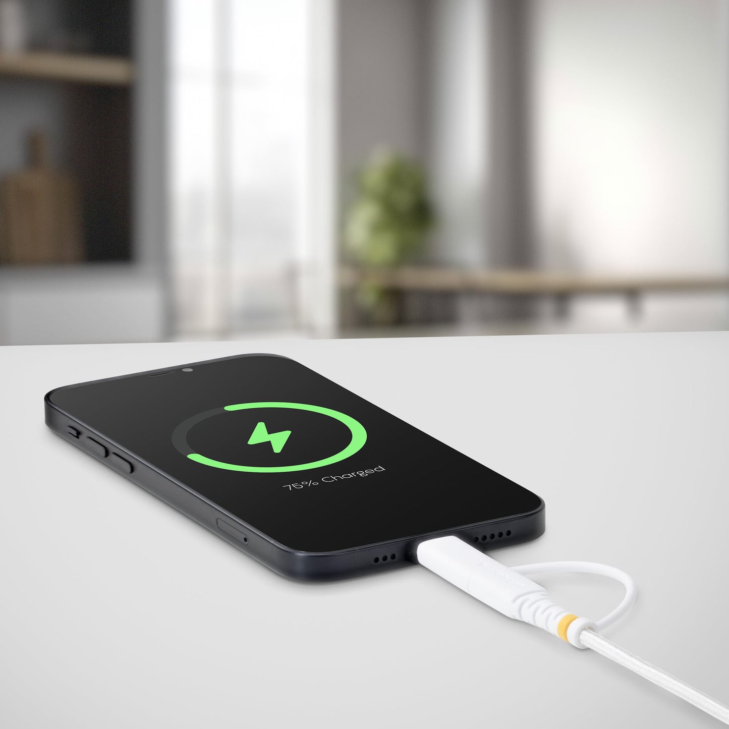 StarTech.com 1m (3ft) 2-in-1 Rugged USB-C Charging Cable with Lightning Adapter, 30W/60W (3A), Apple MFi Certified, Braided USB C Charger Cord for iPhone/iPad/Android
