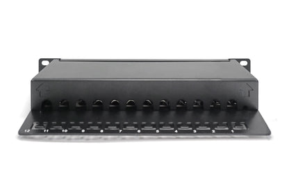 Digitus CAT 6A Patch Panel, shielded, 12-Port, 1HE, 10", black