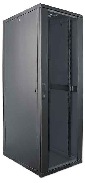 Intellinet 19" Network Cabinet - Free Standing, 22U, 600x800mm (width x depth), Black, Flatpack, Max 1500kg, Multi-Point Door Lock, One Lock Per Side Panel, Usable Depth 123 to 573mm, IP20 rated, Rack, Steel