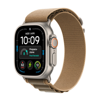 Apple Watch Ultra 4 GPS + Cellular 49mm Natural Titanium Case with Desert Alpine Loop - M