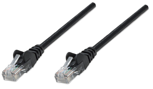 Intellinet Network Patch Cable, Cat5e, 1.5m, Black, CCA, U/UTP, PVC, RJ45, Gold Plated Contacts, Snagless, Booted, Lifetime Warranty, Polybag