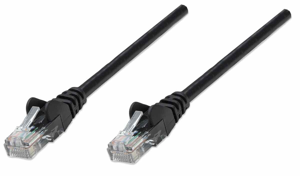 Intellinet Network Patch Cable, Cat5e, 10m, Black, CCA, U/UTP, PVC, RJ45, Gold Plated Contacts, Snagless, Booted, Lifetime Warranty