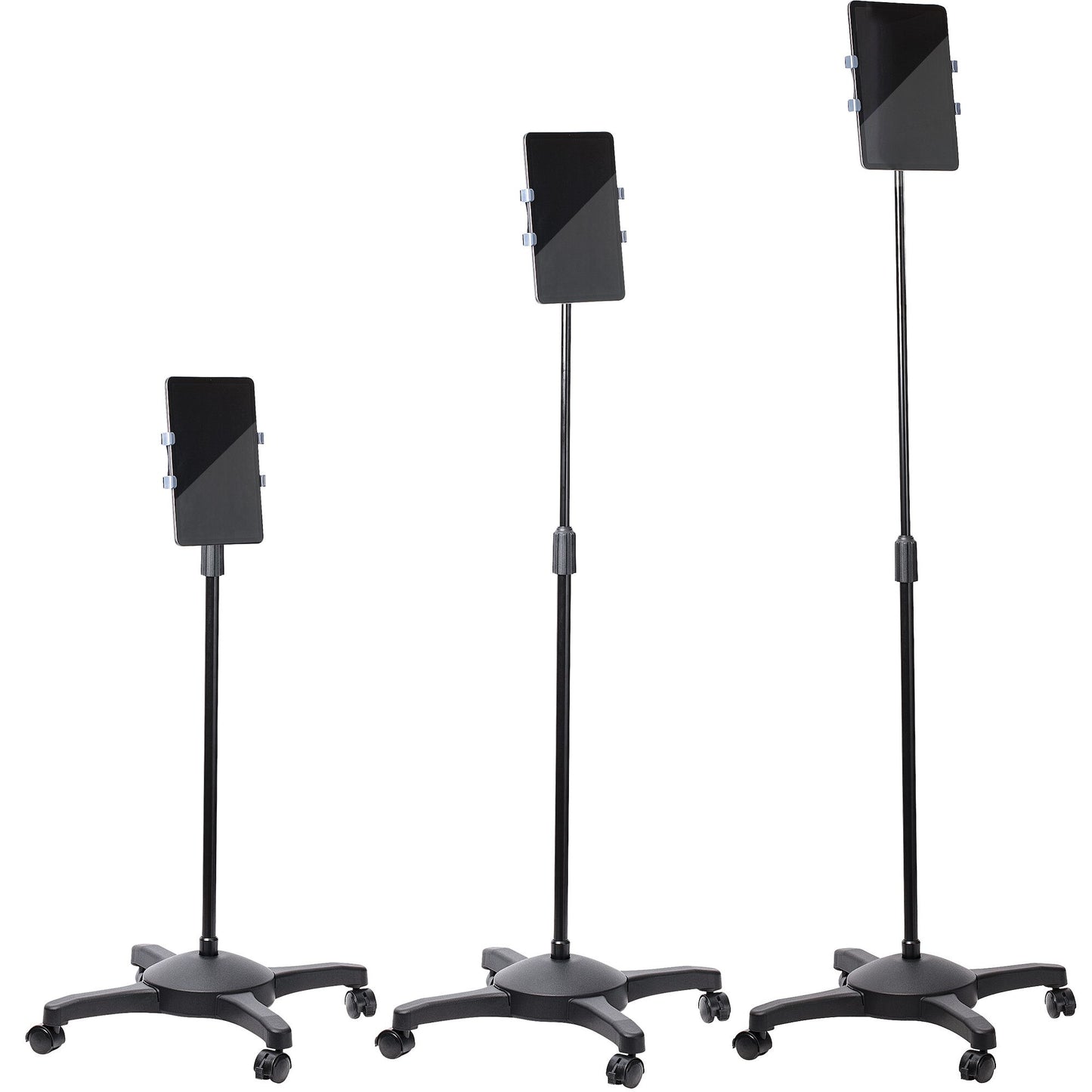 StarTech.com Mobile Tablet Stand with Lockable Wheels - Height Adjustable Cart - Universal Rolling Floor Stand for Tablets from 7 to 11 inch, Portable Tablet Stand w/ Detachable Tablet Holder - TAA