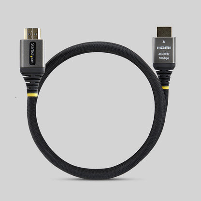 StarTech.com 2m (6ft) Premium Certified High Speed HDMI Cable, Ultra Flexible HDMI Cable, 4K 60Hz/1440p 144Hz w/HDR10/ARC, 18Gbps, High Flex Braided HDMI Cord