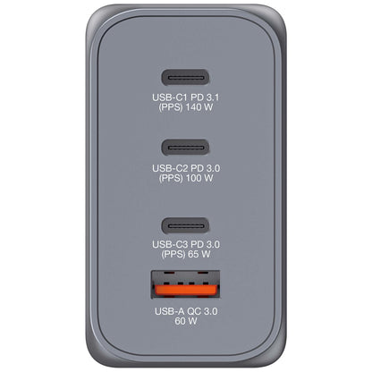 Verbatim GNC-240 GaN Charger 240W with 1 x USB-C 140W /1 x USB-C 100W / 1 x USB-C 65W / 1 x USB-A QC 3.0 (EU/UK/US)