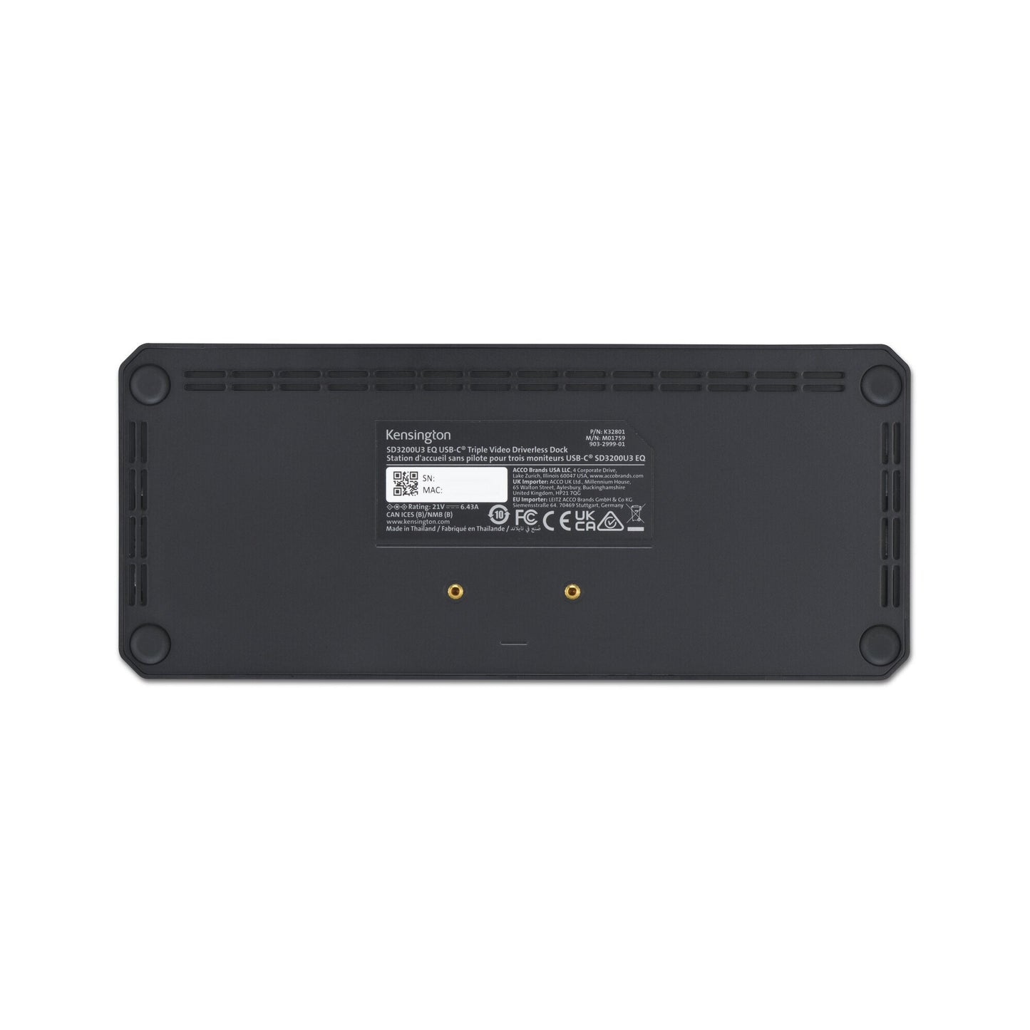 Kensington SD4843P EQ USB-C 10Gbps Triple Video Driverless Dock