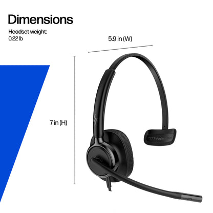 HP Poly Mission 415 Monaural USB Wired Headset Classic