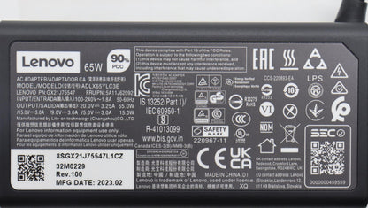 Lenovo 5A11J62092 power adapter/inverter Indoor 65 W Black