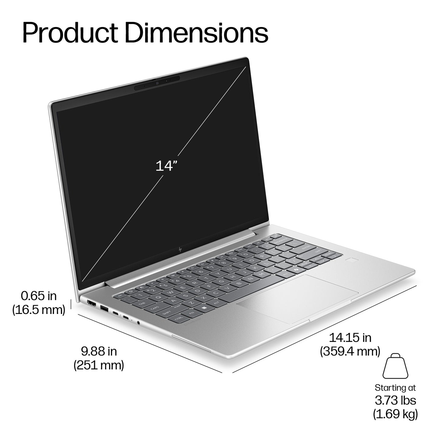HP EliteBook 6 G2i 14 AI PC Intel Core 7 350 Laptop 35.6 cm (14") WUXGA 32 GB LPDDR5x-SDRAM 512 GB SSD Wi-Fi 7 (802.11be) Windows 11 Pro Silver