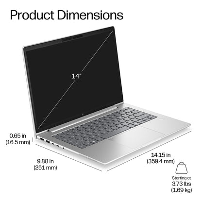 HP E37N4EA laptop 35.6 cm (14") Touchscreen WUXGA 16 GB LPDDR5x-SDRAM 512 GB SSD Wi-Fi 7 (802.11be) Windows 11 Pro AI PC Silver